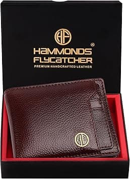 HAMMONDS FLYCATCHER Genuine Leather Wallets for Men, Brown - RFID Protected Leather Wallet for Men - Mens Wallet with 6 Card Slots - Gift for Valentine Day, Father's Day, Birthday, Raksha Bandhan on Amazon.ae - Price Tracker