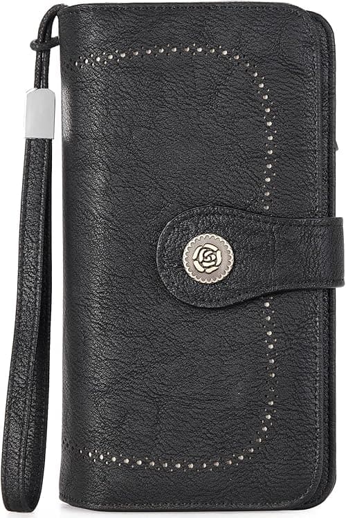 BOSTANTEN Leather Wallets for women RFID Blocking Cards Holder Purses with Zipper Pocket Wristlet on Amazon.ae - Price Tracker