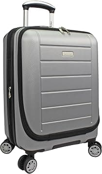 World Traveler Dejuno Compact Luggage with Laptop Pocket-Silver, Carry-On 20-Inch on Amazon - Best Deal Finder