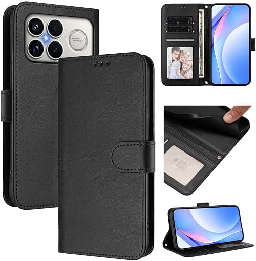 Case Compatible with Xiaomi Poco F8 Ultra 5G,Compatible with Redmi K90 Pro Max 5G Lanyard Card Slot Wallet Magnetic Clasp Flip Stand Cover Black على Amazon.ae - متتبع الأسعار