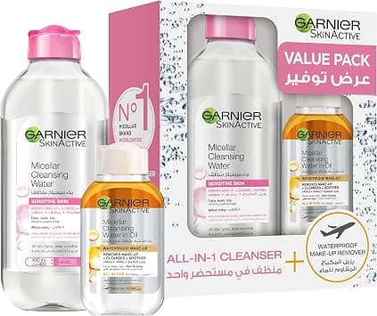 Garnier Skin Active Micellar Cleansing Water Classic Makeup Remover, 400ml + In Oil 100 ml - Amazon.ae Price Tracker
