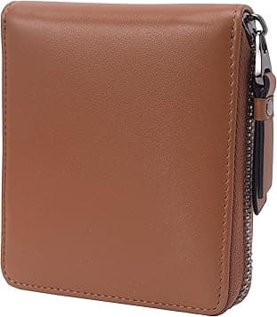 Alldaily RFID Blocking Wallets for Men with Zipper Bifold RFID Card Holder, Leather brown, Minimalist on Amazon.ae - Price Tracker