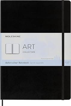 Moleskine Art Watercolor Notebook, Hard Cover, A4 (8.25" x 11.75") Plain/Blank, Black, 60 Pages - متتبع أسعار Amazon.sa