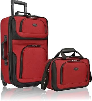 Traveler's Choice U.S. Traveler Rio Rugged Fabric Expandable Carry-On Luggage Set, Red, 2-Piece on Amazon.ae - Price Tracker