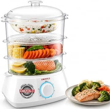 EMERALD 3-Tier Food Steamer | 900W | 10L Capacity | BPA-Free | Dishwasher Safe | Includes Egg Holders | Model EA7403FS على Amazon.ae - متتبع الأسعار