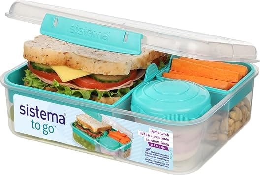 Sistema Bento Box TO GO | Lunch Box with Yoghurt/Fruit Pot | 1.65 L | BPA-Free | Minty Teal | 1 count on Amazon.ae - Price Tracker