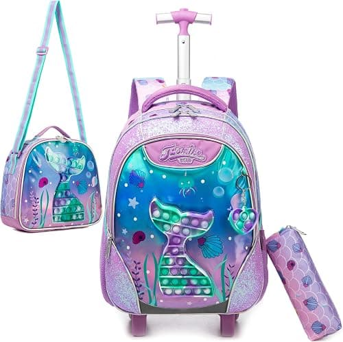 HTgroce Rucksack mit Rollen für Kinder,Schulranzen mit Rollen für Mädchen Pop it Rucksack 16 Zoll Set 3 in 1 mit Lunch Bag Kindergarten Fidget Toys Geschenke für Kinder. on Amazon.ae - Price Tracker