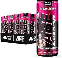 ABE all black everything Sugar Free Energy Drink | Baddy Berry | 0 Calories | 12 Pack | 200mg Natural Caffeine | Pre-Workout Sport Drink for Men and Women - Best Deal Finder