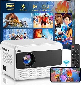 Video Projector with 5G WiFi and Bluetooth 5.1, Native 1080P Home Projector with Speaker, 16000LM Outdoor Movie Projector, Max 200" Compatible with iPhone/Android/TV Stick/Laptop/HDMI/USB on Amazon.ae - Price Tracker