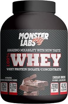Whey Protein Powder, Chocolate Bricks Flavour, 2268 Grams على Amazon.ae - متتبع الأسعار