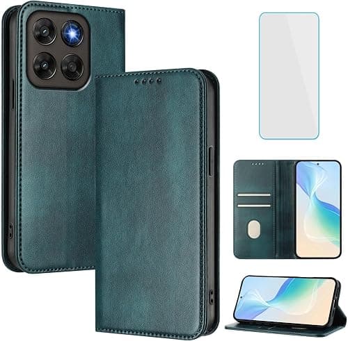 for Motorola Moto G67/G87/G77 Phone Case Wallet with Screen Protecter RFID Shockproof Leather Flip Kickstand Card Phone Cover Vintage Mobile Case for Motorola G 67 77 87 MotoG77 ShenLv Green على Amazon.ae - متتبع الأسعار