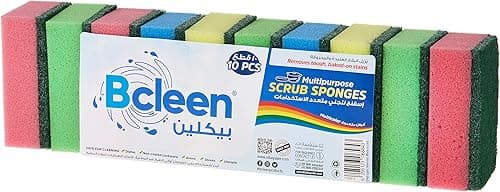 EZUK cleen Anti Microbial Sponge Scrubber for Kitchen and Bathroom Multicolor 9x6.1x3cm -10 Pieces on Amazon.ae - Price Tracker