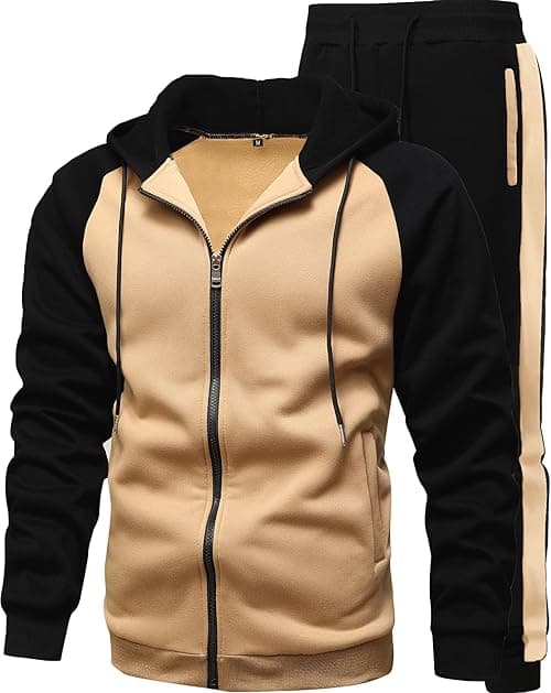 GXAMOY Men's 2 Pieces Tracksuits Running Sports Suits Drawstring Waistband Sweatsuit on Amazon.ae - Price Tracker