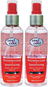 Cool & Cool Anti Bacterial Disinfectant +Sanitizing Multi -Purpose Spray, 2 X 100 ML - Amazon.ae Price Tracker