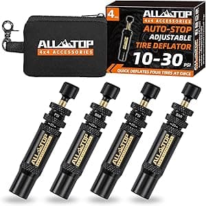 ALL-TOP Adjustable Auto-Stop Tire Deflator Valve Kit (10-30 PSI) 4 PCS Screw-on Tyre Air Down Tool for Offroad 4x4 (with 5 Valve caps) - Amazon.ae Price Tracker