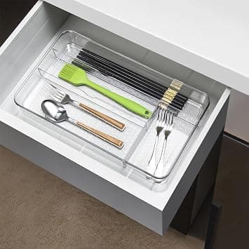 Lonian Cutlery Tray, No-Slip Drawers Organizer for Utensils Storage and Organising in Kitchen, Cosmetic Tray for Dressing Table Makeup Storage Organiser in Bedroom and Living Room on Amazon.ae - Price Tracker
