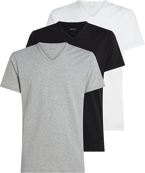 Calvin Klein Mens S/S V NECK 3PK Underwear Tops on Amazon.ae - Price Tracker