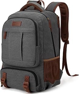 Tzowla Canvas Laptop Backpack,School Backpack for Men Women,Travel Rucksack Fits 15.6-17.3"Laptop, Bookbag with USB Charging Port - Best Deal Finder