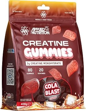 Applied Nutrition Creatine Gummies - 3000mg Creatine Monohydrate per Serving - 80 Chewable Vegan Gummies for Strength, Power & Recovery (20 Servings) (Cola Blast) on Amazon.ae - Price Tracker