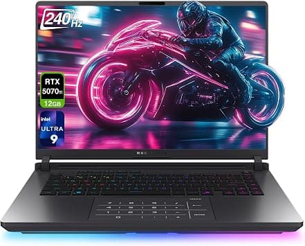 ASUS ROG Strix G16 Gaming Laptop, Intel Ultra 9-275HX, 64 GB DDR5 RAM, 2 TB PCIe SSD, 16” 2.5K (2560x1600) Display, Nvidia G-Force RTX 5070Ti, RGB Backlit Chiclet Keyboard, W11 Home, Gray على Amazon.ae - متتبع الأسعار