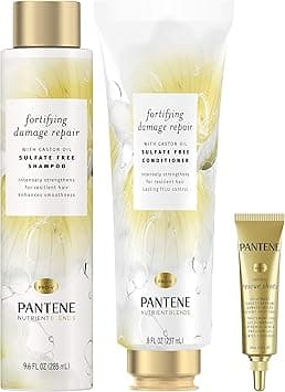 Pantene Sulfate Free Shampoo & Conditioner Set with Castor Oil+ Hair Mask Treatment, Nutrient Blends Fortifying Damage Repair on Amazon.ae - Price Tracker