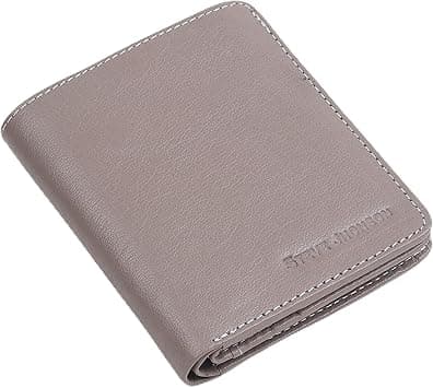 Steve Jhonson Pure Leather Purse for Men - RFID Protected Wallets for Men - Bi Fold Slim Wallet for Men - Original Men's Wallet for Gift - Pop Up Leather Wallet for Men, Light Grey, M, Modern on Amazon.ae - Price Tracker