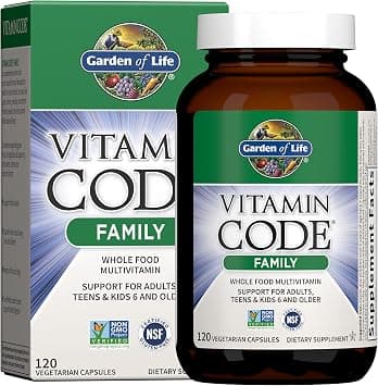 Garden of Life Multivitamin for Women, Men & Kids Age 6 and up, Vitamin Code Family Multi - 120 Vegetarian Capsules, Whole Food Vitamins, Food Blend & Probiotics, Gluten Free Dietary Supplements - Best Deal Finder