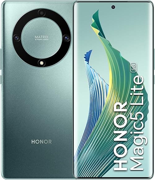 HONOR Magic 5 Lite, Sim-Free & Unlocked Mobile Phones, 5G Smartphone, 6GB+128GB, 6,67” Curved AMOLED 120Hz Display, 64MP Triple Rear Camera, 5100 mAh Battery, Dual SIM, Android 12, Emerald Green on Amazon.ae - Price Tracker