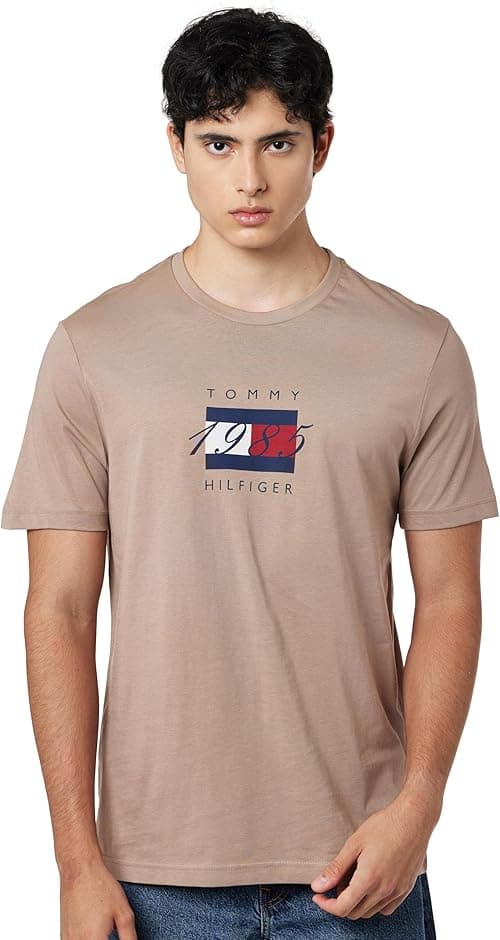 Tommy Hilfiger Mens Linear flag graphic T-Shirts (pack of 1) on Amazon.ae - Price Tracker