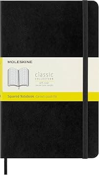 Moleskine Classic Squared Paper Notebook Soft Cover and Elastic Closure Journal, 13 x 21 cm, Black - Best Deal Finder