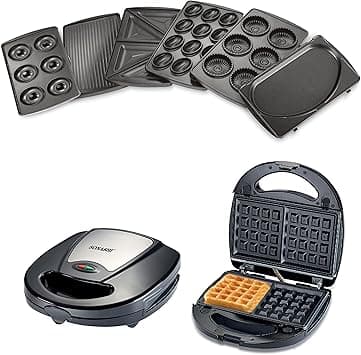 Sonashi 7-in-1 Multi Snack Maker SSM-862 - Detachable Sandwich, Grill, Donut, Waffle, Cupcake, Nutty, Omelet Making Plates | Kitchen Appliances on Amazon.ae - Price Tracker