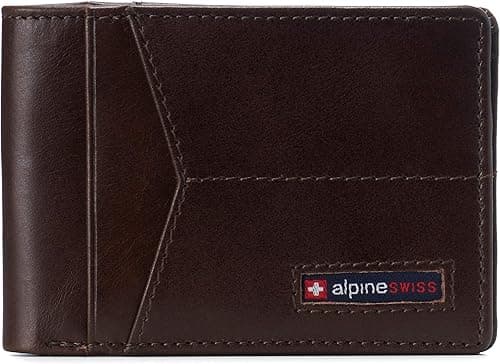 alpine swiss Delaney Men’s RFID Blocking Slimfold Wallet Thin Bifold Cowhide Leather Comes in Gift Box on Amazon.ae - Price Tracker
