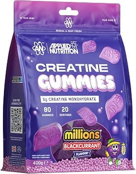 Applied Nutrition Creatine Gummies - 3000mg Creatine Monohydrate per Serving - 80 Chewable Vegan Gummies for Strength, Power & Recovery (20 Servings) (Millions Blackcurant) on Amazon.ae - Price Tracker