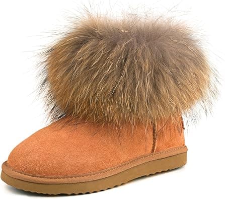 AUSLAND Women's Snow Boots Fur Boots Ankle Short 99251 - Best Deal Finder