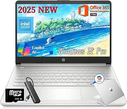 HP 2025 14 Inch Student Business Laptop, Intel Processor N150, 16 GB RAM, 384 GB Storage(128GB UFS+256GB MSD), Copilot Key, AI Powered, 1 Year Office 365, Windows 11 Pro, Natural Silver, w/Accessories on Amazon.ae - Price Tracker