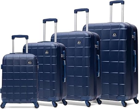 Senator Hard Shell Luggage Set Lightweight 4-Piece ABS Luggage Sets with Spinner Wheels 4 A207 (Set of 4, Navy Blue) على Amazon.ae - متتبع الأسعار