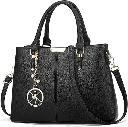 Purse and Handbags for Women, 3 Zip Compartments Tote Bag Designer Shoulder Purse Top Handle Satchel Bags on Amazon.ae - Price Tracker