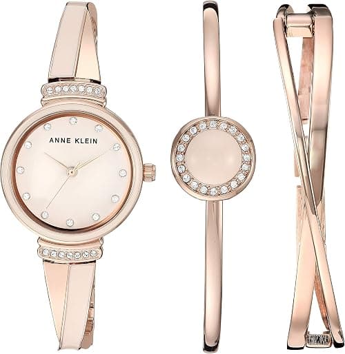 Anne Klein Women's Premium Crystal Accented Watch and Bangle Set on Amazon.ae - Price Tracker