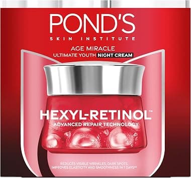 POND'S Age Miracle Ultimate Youth Night Face Cream with Hexyl Retinol, 50g - Best Deal Finder