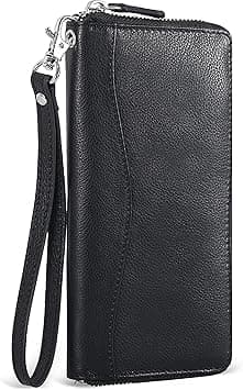 Smooth Nappa Leather Wallet for Women - RFID Womens Wallet Clutch with 8 Credit Card Holder, Coin Pocket on Amazon.ae - Price Tracker