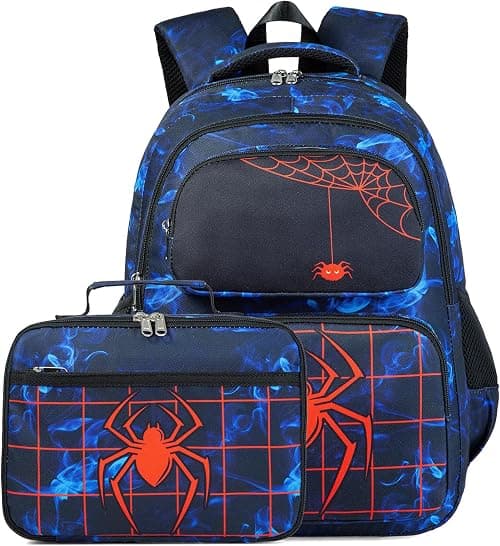 Kids Backpack Boys Girls Backpack with Lunch Box Kindergarten Elementary Middle School Bookbag Toddler Teens 4-14 على Amazon.ae - متتبع الأسعار