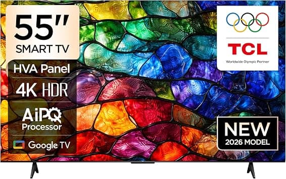 TCL Television 55 Inch P61L 4K HDR Smart TV (2026 Model) 55" Ultra HD Google TV, AiPQ Processor, HDR10+, 72% NTSC Color Gamut, Dolby Audio, Game Master, 16GB ROM + 2GB RAM, Voice Control - UHD 55P61L على Amazon.ae - متتبع الأسعار