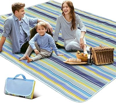 SKY-TOUCH Fortable Picnic Blanket, Waterproof Beach Blanket, Waterproof Picnic Blanket, Portable Picnic Mat, Portable Beach Mat, for Outdoor Camping Family Outdoor Park Garden - Amazon.ae Price Tracker