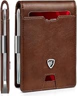RUNBOX Top Layer Genuine Cowhide Leather Wallet for Men Slim Mens Wallet-Money Clip RFID Wallet-Gift Box, 1. - Best Deal Finder