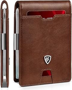 RUNBOX Top Layer Genuine Cowhide Leather Wallet for Men Slim Mens Wallet-Money Clip RFID Wallet-Gift Box, 1. - Amazon.ae Price Tracker