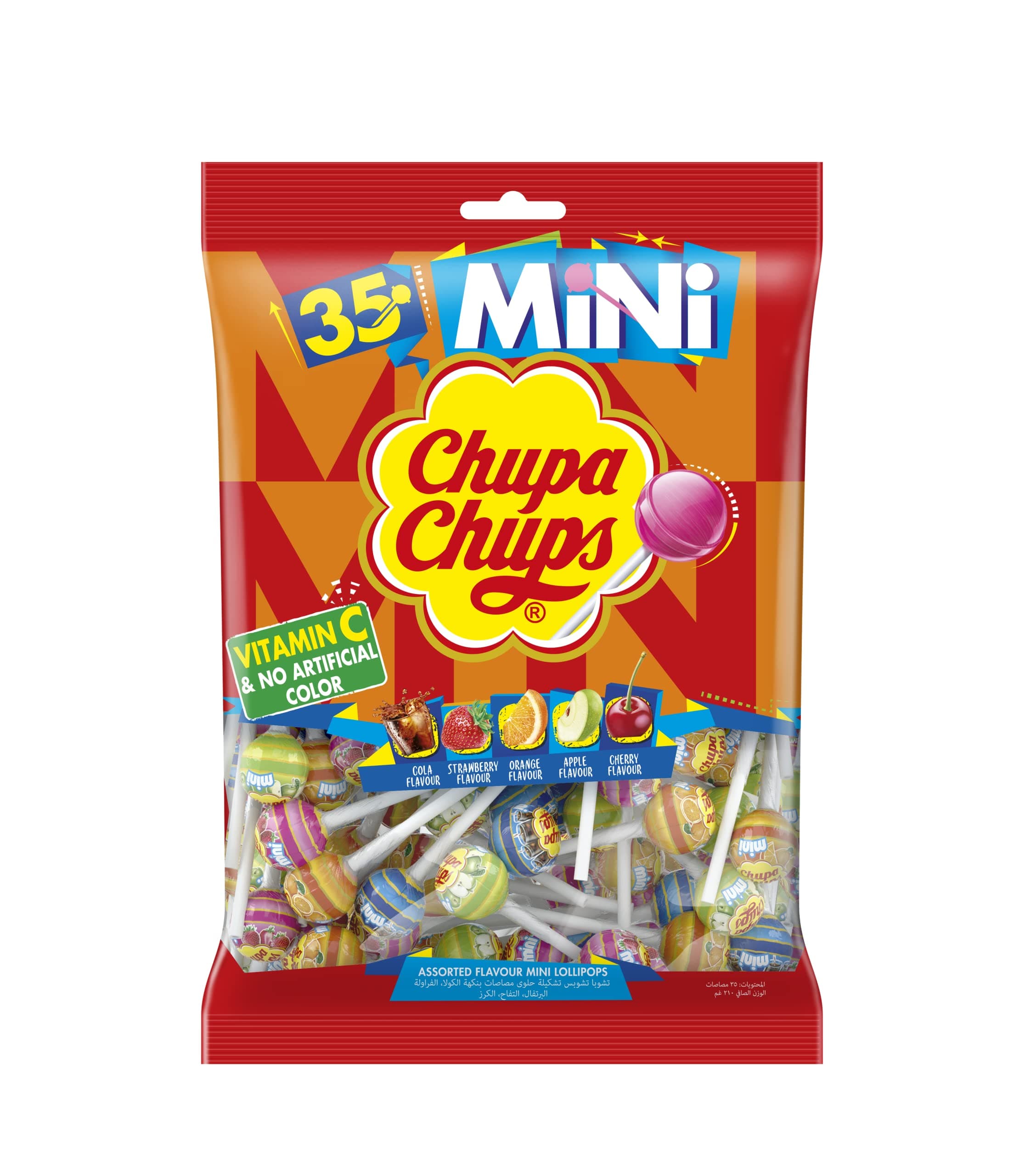 Chupa Chups Mini Lollipop Candy Assorted Flavors Bag 35Pcs on Amazon.ae - Price Tracker