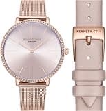 Kenneth Cole New York Women's 38mm Rose Gold Dial Pink Leather Strap Analog Watch - Best Deal Finder