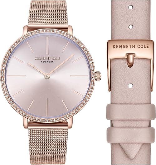 Kenneth Cole New York Women's 38mm Rose Gold Dial Pink Leather Strap Analog Watch on Amazon.sa - Price Tracker
