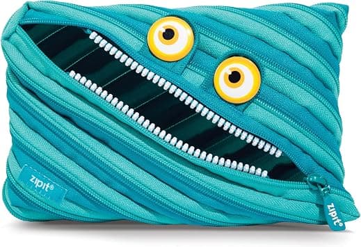Zipit (zippuitto) wairudoringumonsuta-zyanbopo-ti, Blue Blue | One long zipper pouch, wide opening, machine washable, durable polyester, holds 60 pens & pencils, great as travel case - Amazon.ae Price Tracker