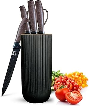 6-Piece Kitchen Knife Set – Stainless Steel Cutlery Set with Chef Knife, Bread Knife, Japanese Knife,Steak Knife, Scissors & Holder – Kitchen Accessories Gift Box on Amazon.ae - Price Tracker